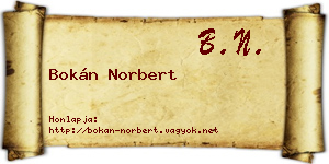 Bokán Norbert névjegykártya