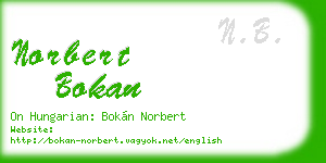 norbert bokan business card