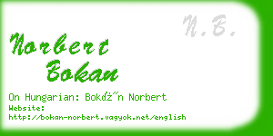 norbert bokan business card